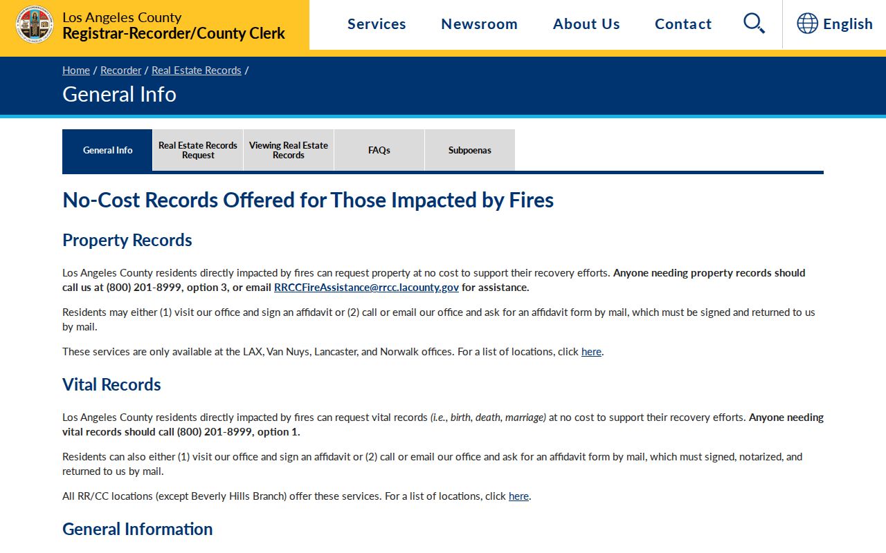 Cerritos people search Los Angeles County recorder real estate records