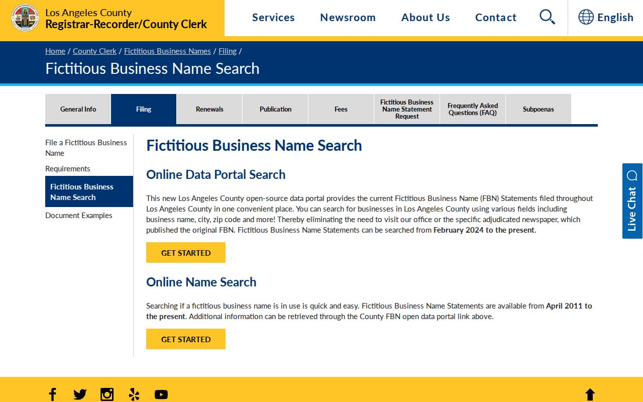 Cerritos people directories LA County fictitious business name search