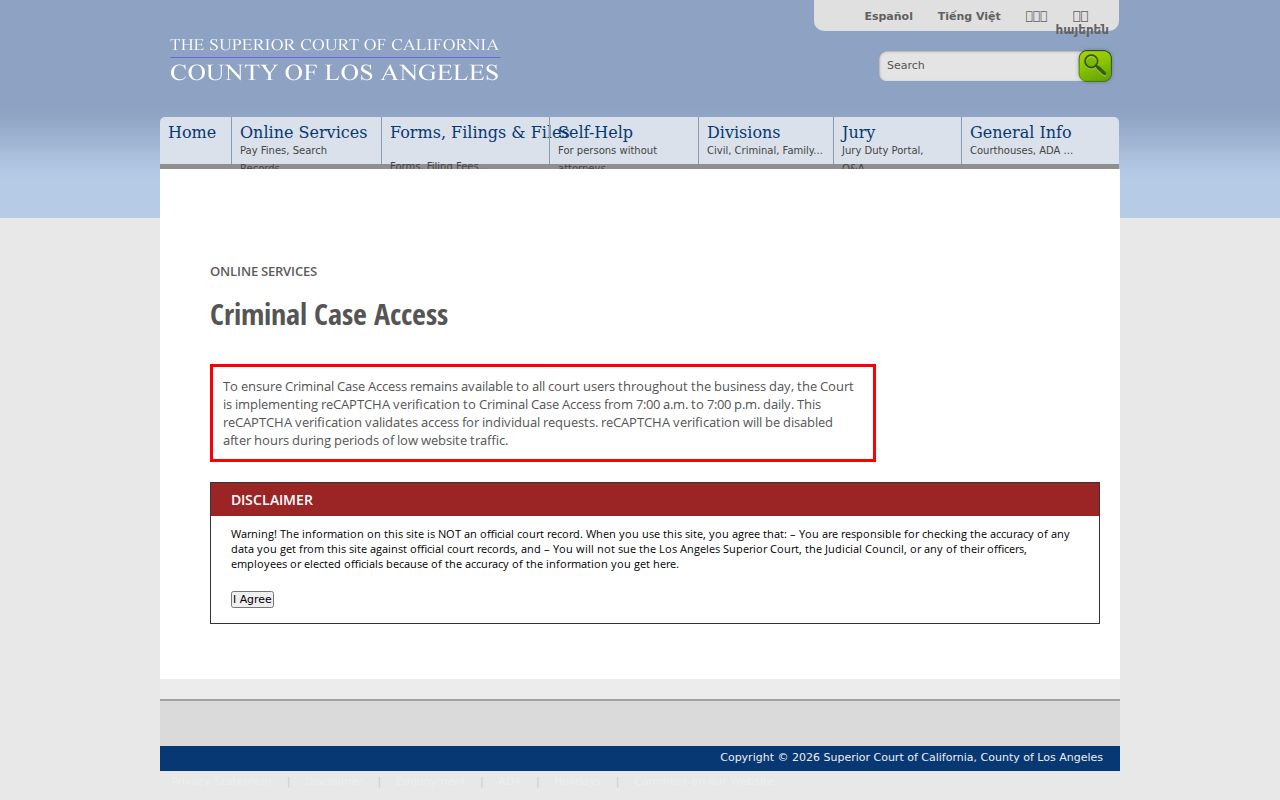 Cerritos public records Los Angeles Superior Court criminal case summary