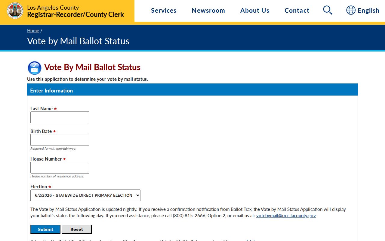 Cerritos voter registration records vote by mail status lookup