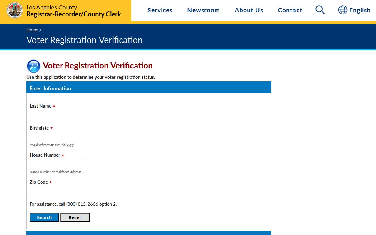 Cerritos voter registration records LA County voter status lookup